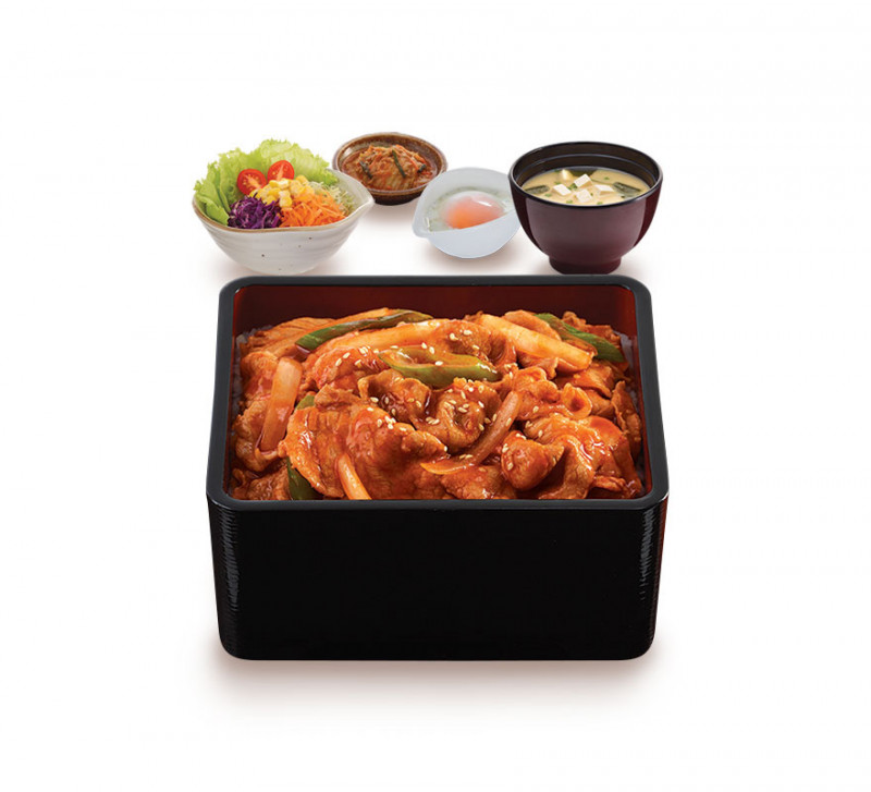 ข้าวหน้าหมูผัดเผ็ดซอสญี่ปุ่น